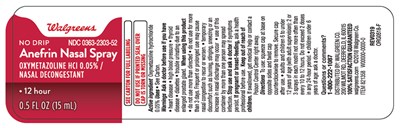 Walgreens Anefrin Original Nasal Spray Bottle label.jpg Principal Panel 0.5 FLOZ Bottle - Walgreens Anefrin Original Nasal Spray Bottle label